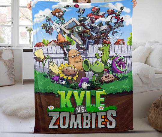 Discover Personalized Plants And Zombies Blanket, Plants vs zombies birthday party, Plants Vs Zombies Kids Blanket