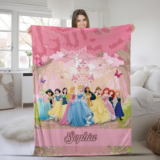 Discover Personalized Princess Blanket, Disney Princess Baby Blanket, Fairy Tale Princess Blankets, Disney Velvet Blanket, Christmas Gift D1EX04