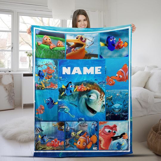 Discover Personalized Finding Nemo Blanket, Finding Nemo Fleece Blanket, Nemo Dory Blanket, Christmas Gift, Custom Finding Nemo Blanket CZJG47