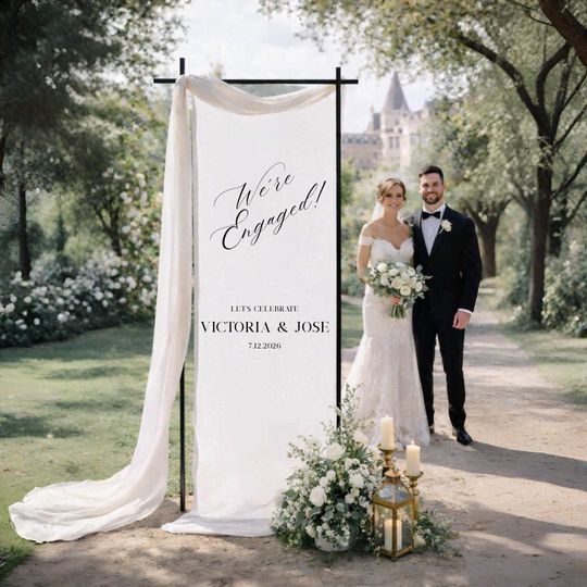 Custom Fabric Wedding Welcome Sign, Modern Wedding Sign, Wedding Banner, Personalised Wedding Decor, Engagement Party Sign, Baby Shower Sign