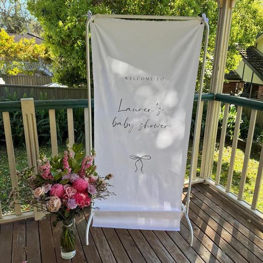 Discover Custom Baby Shower Fabric Welcome Banners | Welcome Sign | Events, Weddings, Party | Fabric Sign |