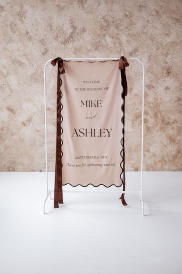 Discover Personalised Welcome Signs Custom Bridal Shower Fabric Banners Events  Weddings Party  Cotton Linen Fabric Sign