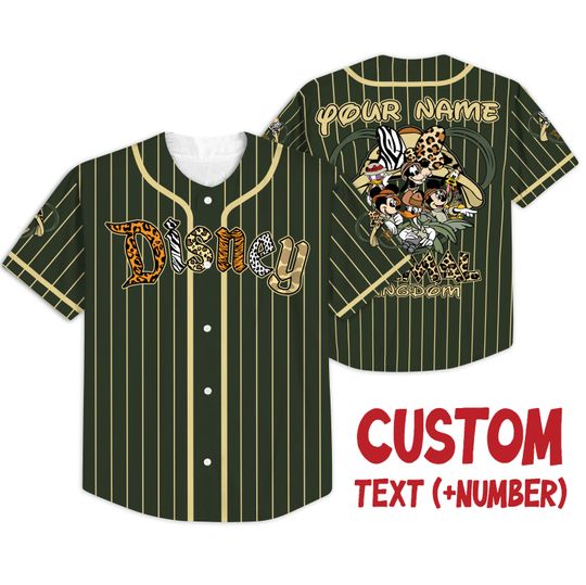 Discover Disney Safari Mickey and Friends Baseball Jersey, Animal Kingdom Matching Shirt, Custom Name Disney Trip Outfit