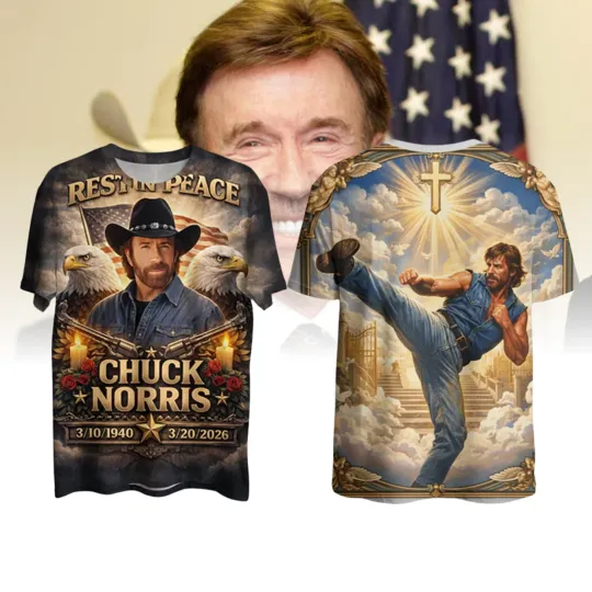 Discover Rest In Power Legend 3D T-Shirt Tribute to Chuck Norris
