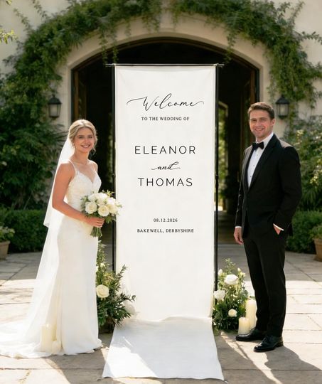Fabric Wedding Welcome SignPersonalized Wedding Welcome Sign, Fabric Sign, Custom Linen Wedding SignsLinen Wedding SignWedding banner