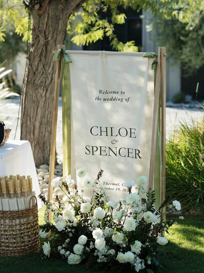 Discover Custom Linen Wedding Welcome Sign, Modern Fabric Banner