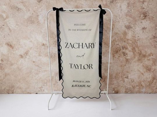 Discover Personalised Welcome Signs Custom Bridal Shower Fabric Banners Events  Weddings Party  Cotton Linen Fabric Sign