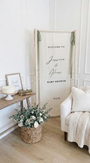 Custom Baby Shower Sign, Fabric Baby Shower Sign, Hello Baby Sign, Baby Shower Decorations, Baby Shower Welcome Sign, Baby Sprinkle Banner