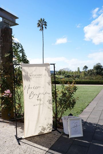 Discover Custom Linen Wedding, Engagement, Birthday Welcome Sign, Modern Minimalist Banner