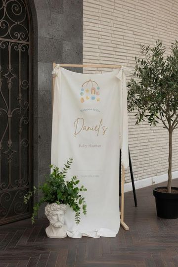 Personalized Baby Shower Backdrop, Custom Fabric Banner
