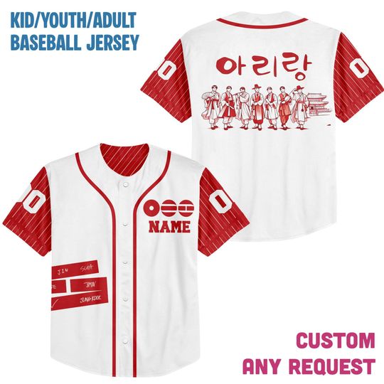 Custom BT21 Swim Jersey Shirt, Kpop Baseball Style Top, World Tour 2026 Fan Gift