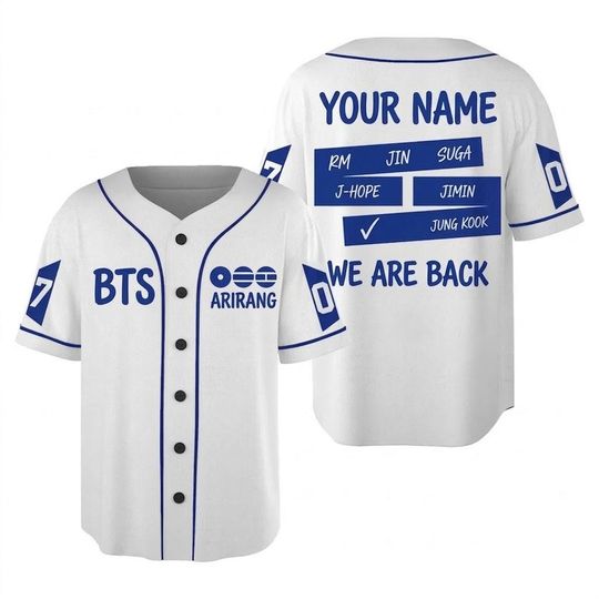 Discover personalized b t s baseball jersey, custom kpop concert shirt, custom name & number unisex fan jersey