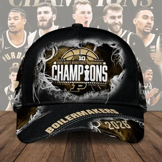 Purdue Boilermakers 2026 Big Ten Men’s Basketball Tournament Champions Hat Cap