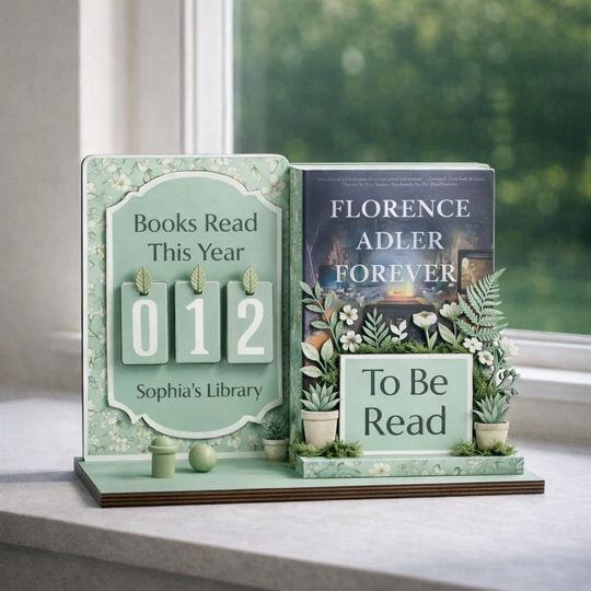 Custom Book Read Holder - Book Tracker, Books Read This Year Counter, Book Of The Month Display, Personal Gift for Readers, Book Lovers