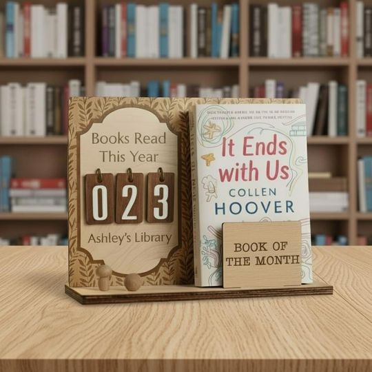Personalized Book Read Holder - Book Tracker, Books Read This Year Counter, Book Of The Month Display, Gift for Readers, Book Lover Gift