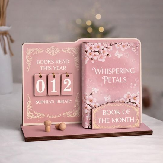 Custom Book Read Holder - Book Tracker, Books Read This Year Counter, Book Of The Month Display, Personal Gift for Readers, Book Lovers