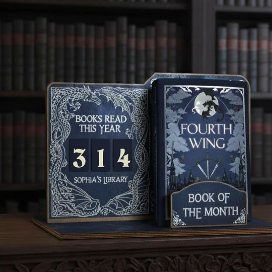 Custom Book Read Holder - Book Tracker, Books Read This Year Counter, Book Of The Month Display, Personal Gift for Readers, Book Lovers