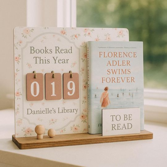 Custom Romance Vintage Book Tracker Stand Books Read This Year Display, Reading Sign - Personalized Reading Goal Sign  Floral Book Tracker