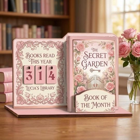 Vintage Book Read Tracker, Personalized Book Lover Gift, Reading Tracker, Books Read This Year Counter, Reading Lover Gift, Library Decor