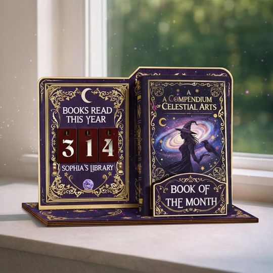 Personalized Book Holder - Book Tracker, Books Read This Year Counter, Book Display, TBR, Gift for Readers, Book Lover Gift