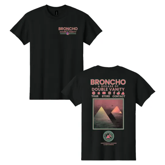 Discover Broncho Tour A Decade of Double Vanity Black Cotton Shirt S-5XL BS1246