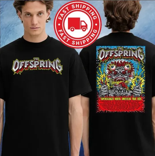 Discover The Offspring Supercharged Tour 2026 T-Shirt NA Dates 2-Sided Tee