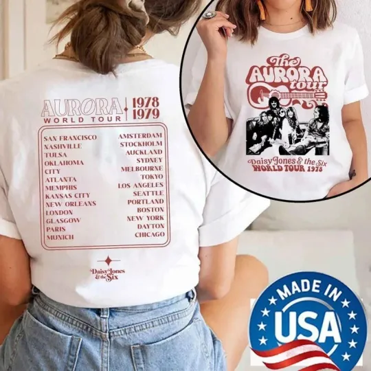 Vintage Daisy Jones and The Six Aurora Tour 1978 Double Sided T-Shirt
