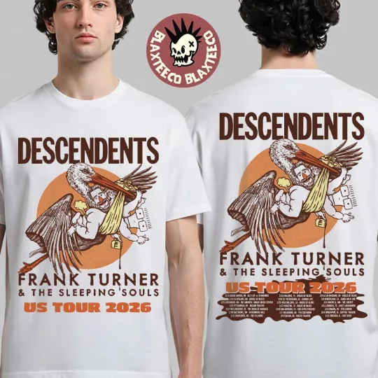 Discover Descendents with Frank Turner and The Sleeping Souls Tour 2026 Double Sided T-Shirt