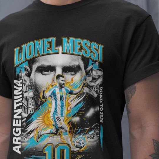 Discover Lionel Messi Argentina Soccer Graphic Tee, World Cup Champion Football Fan Shirt