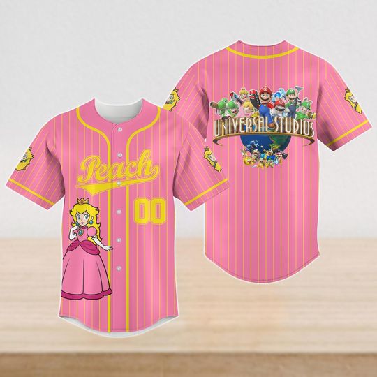 Custom Universal Studios Mario Family Vacation Shirt 2026, Super Mario World Shirt, Super Mario Baseball Jersey, Peach Baseball Shirt