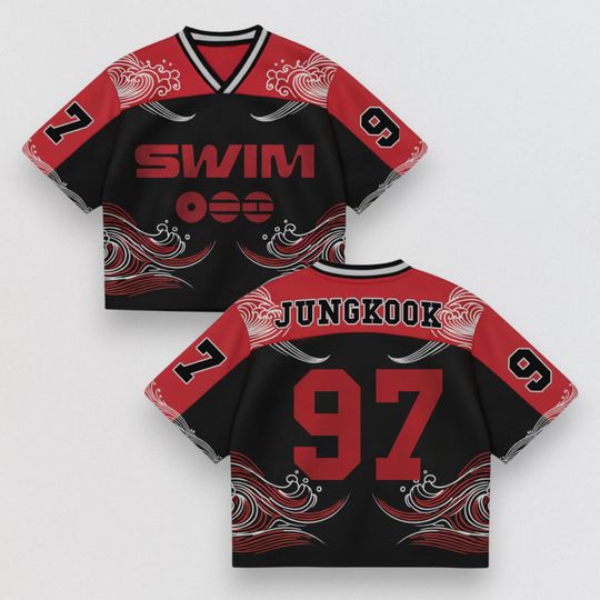 BTS Arirang SWIM wave Croptop Jersey, Bangtan Rm Jin Suga J-Hope V Jimin Jungkook Fan Jersey Shirt, Unisex ARMY Fan Gift