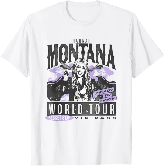 Discover Hannah Montana World Tour Ready to Rock Chest Poster T-Shirt