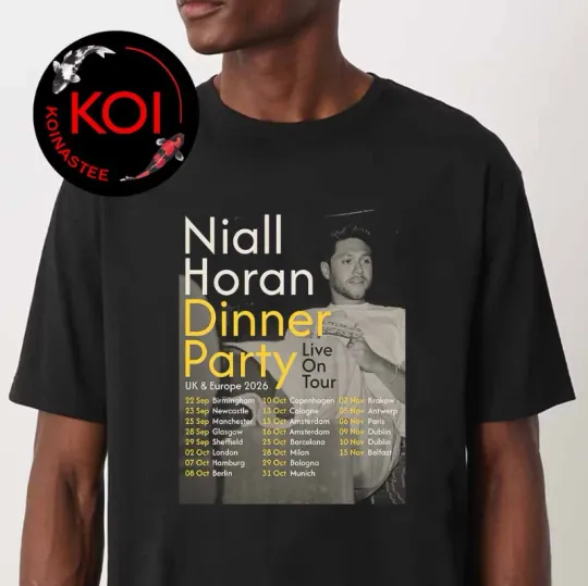Discover Niall Horan Dinner Party Live On Euro Uk Tour Dates 2026 Unisex T-Shirt