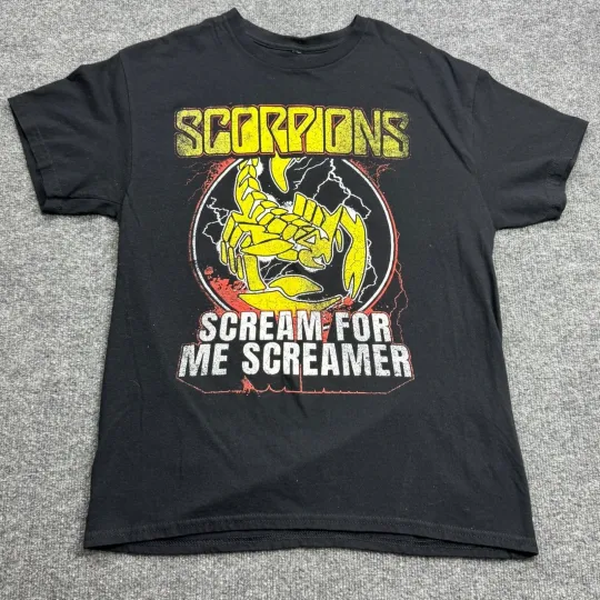 Discover Scorpions T Shirt Mens L Black Rock Believer Tour Scream For Me Screamer