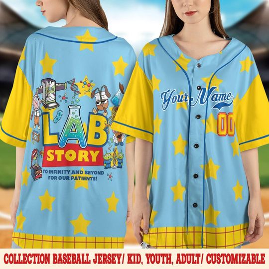 Discover Lab Week 2026 Toy Story Jersey, Funny Lab Tech Baseball Jersey, Medical Laboratory Appreciation Jersey, Pixar Inspired Lab Squad Gift