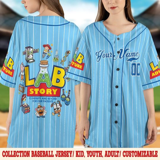 Discover Lab Week 2026 Toy Story Jersey, Funny Lab Tech Baseball Jersey, Medical Laboratory Appreciation Jersey, Pixar Inspired Lab Squad Gift