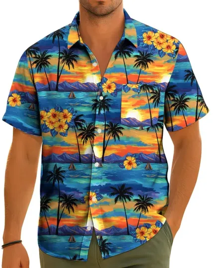 Discover Hawaii Shirt Men Women Beach Aloha Button Up Summer Vacation