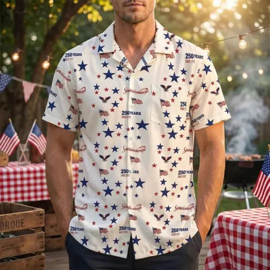 Discover Patriotic Hawaiian Shirt Men Women Aloha Beach Summer Vacation Gift