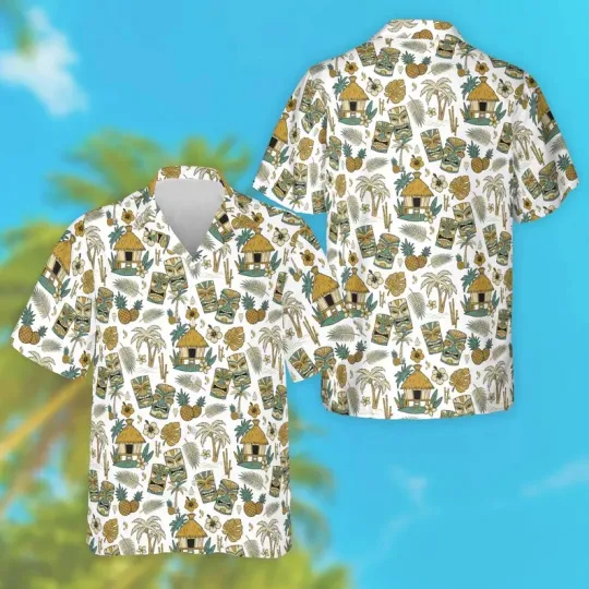 Discover Vintage Tiki Hawaii Shirt Tropical Aloha Beach Summer Vacation Men