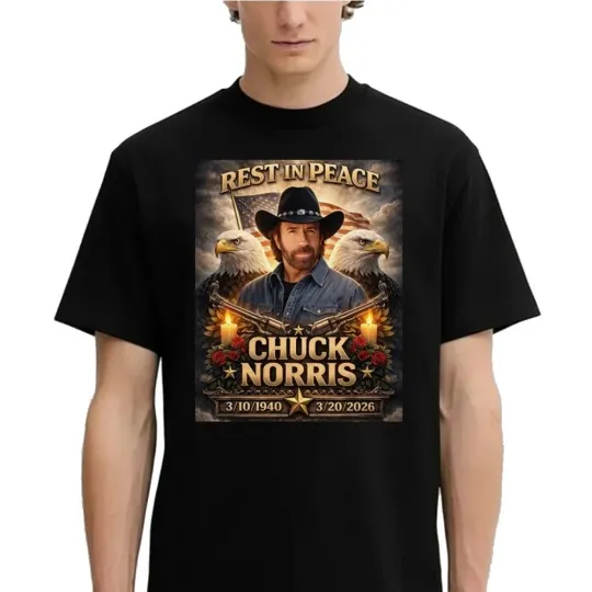 Chuck Norris Rest in Peace Shirt Tribute Memorial Graphic Tee