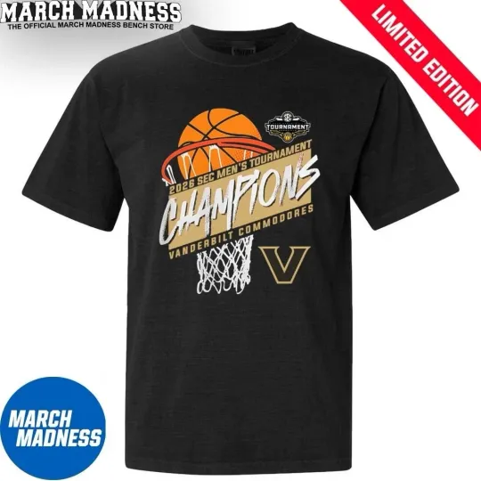 Discover Vanderbilts Men’s Basketball SEC Tournament Champions Basket T-Shirt