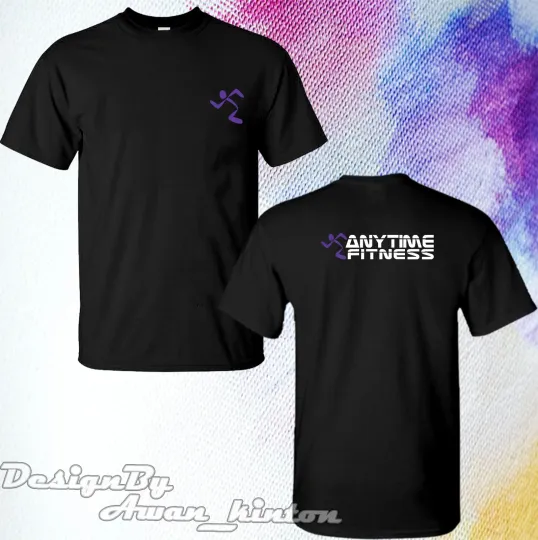 Discover Anytime Fitness Funny Logo Double Sided T-Shirt Short Sleeve
