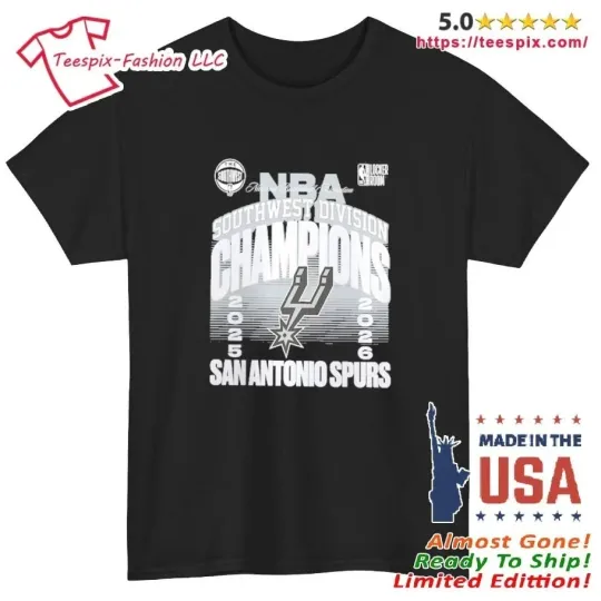 Discover Spurs 2026 Southwest Division Champions Locker Room T-Shirt