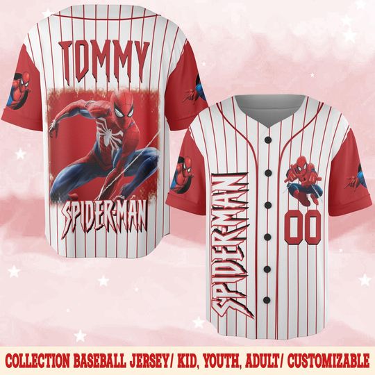 Discover Personalize Spiderman Baseball Jersey, Custom Spidey and His Amazing Friends Baseball Jersey Team, Superhero Baseball Team Outfit NGRJ23