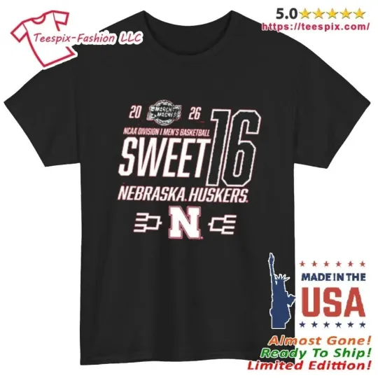 Discover Cornhuskers 2026 NCAA March Madness Sweet 16 Shirt