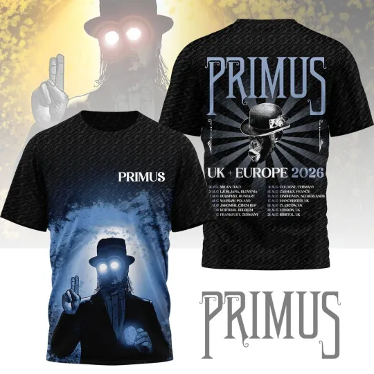 Discover Primus! UK + Europe 2026 Tour 3D T-Shirt