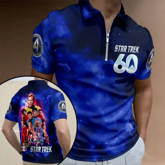 startrek2020 60th Anniversary Zip Polo Shirt