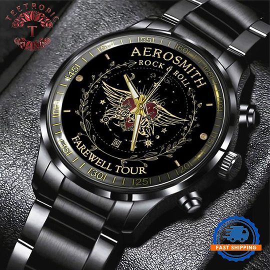 Discover Aerosmith Farewell Tour 2025 Black Stainless Steel Watch