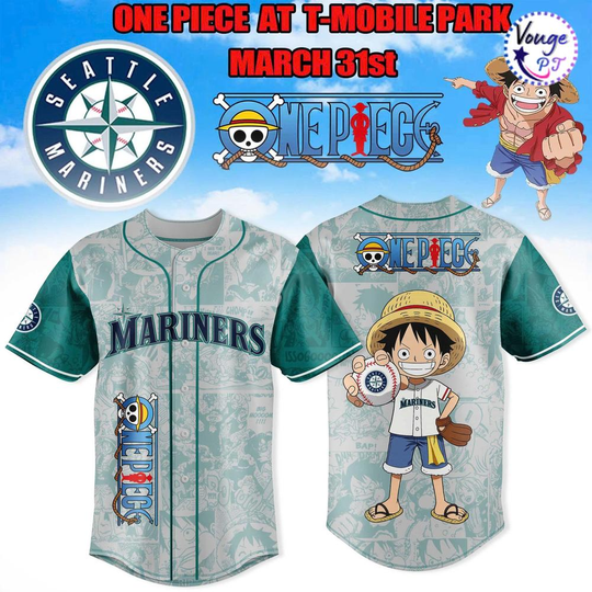 Discover Seattle Mariners x One Piece At T Mobile Park 2026 Baseball Jersey
