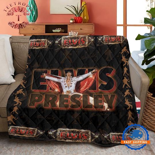 Rockstar Elvis Presley Quilt, Gift for Fan